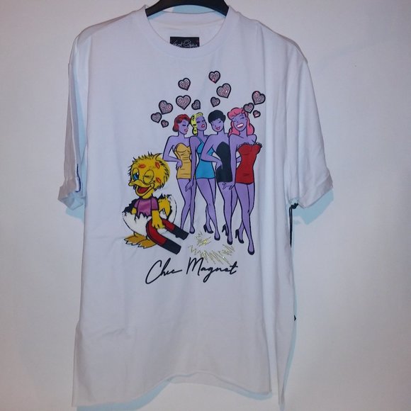 Frost Originals T Shirt Mens 2X White Chic Magnet Rhinestone Bling Stretch - Picture 1 of 13